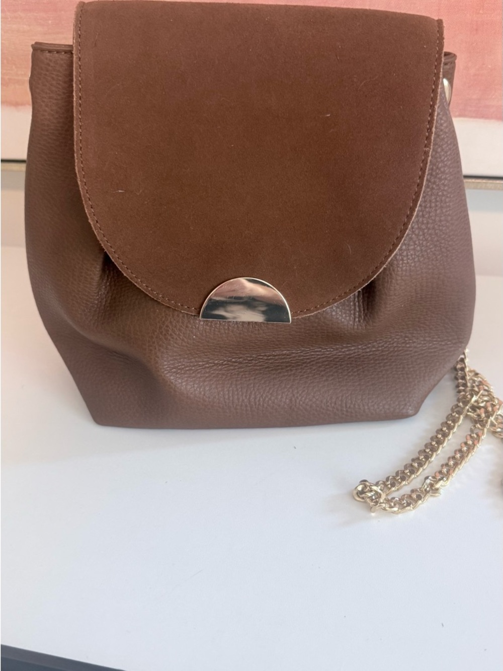 Women's Brown Chain Strap Crossbody Bag